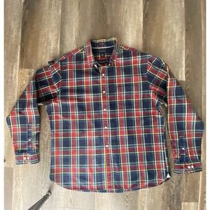 LANDS' END long sleeve heavy duty button up Cotton Shirt Sail/Rigger/Oxford -XL